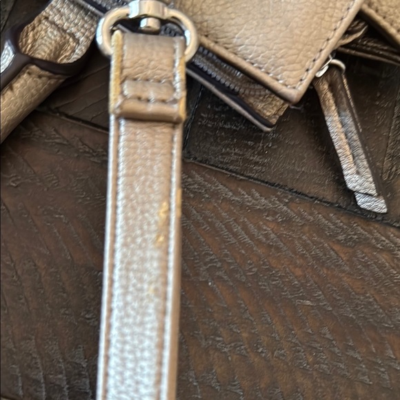 Tignanello Tan Satchel with Structured Design and Buckle Details - Picture 10 of 12